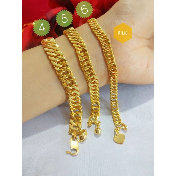 AKSESORIS GELANG TITANIUM/Titanium lapis emas 24k/lapis kristal