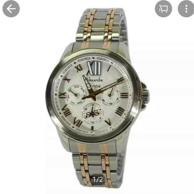 Jam tangan wanita Alexandre Christie 2494 silver rose gold