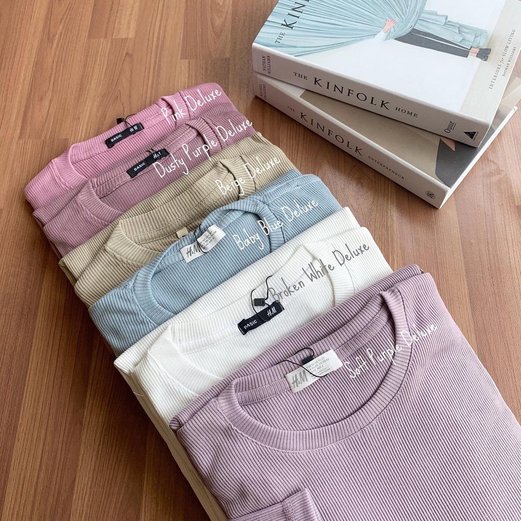 kaos Polos RIB Lengan Panjang | Rib Premium Lengan panjang Polos / Kaos Rib Wanita