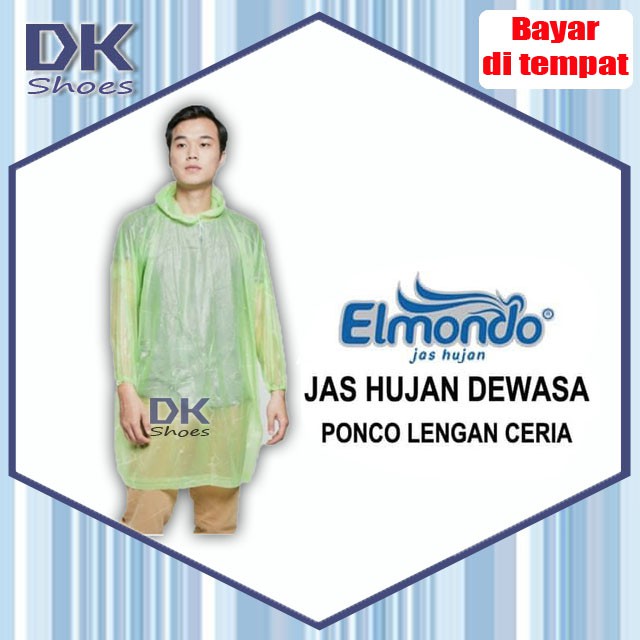 Pelican / Elmondo Ceria EPC 201 / Jas Hujan Poncho Lengan Murah / Jas Hujan Karet Warna Warni Dewasa