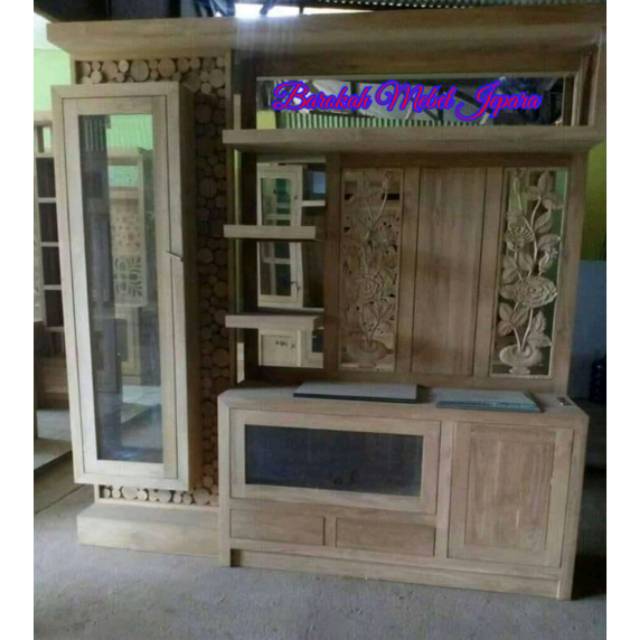 Bufet Tv Jati Penyekat ruangan Minimalis jepara