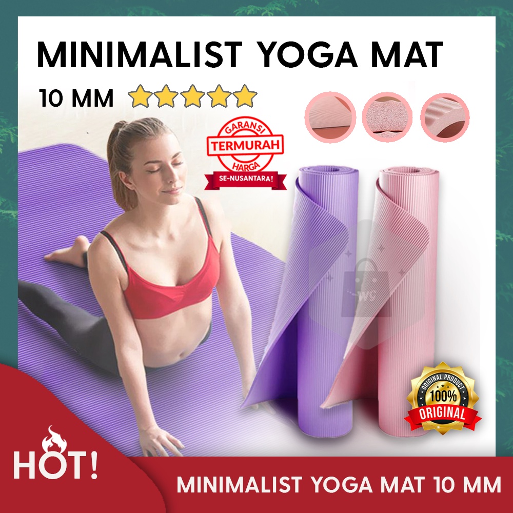 minimalist yoga mat 10mm matras yoga anti slip   alas senam   mat pilates camping