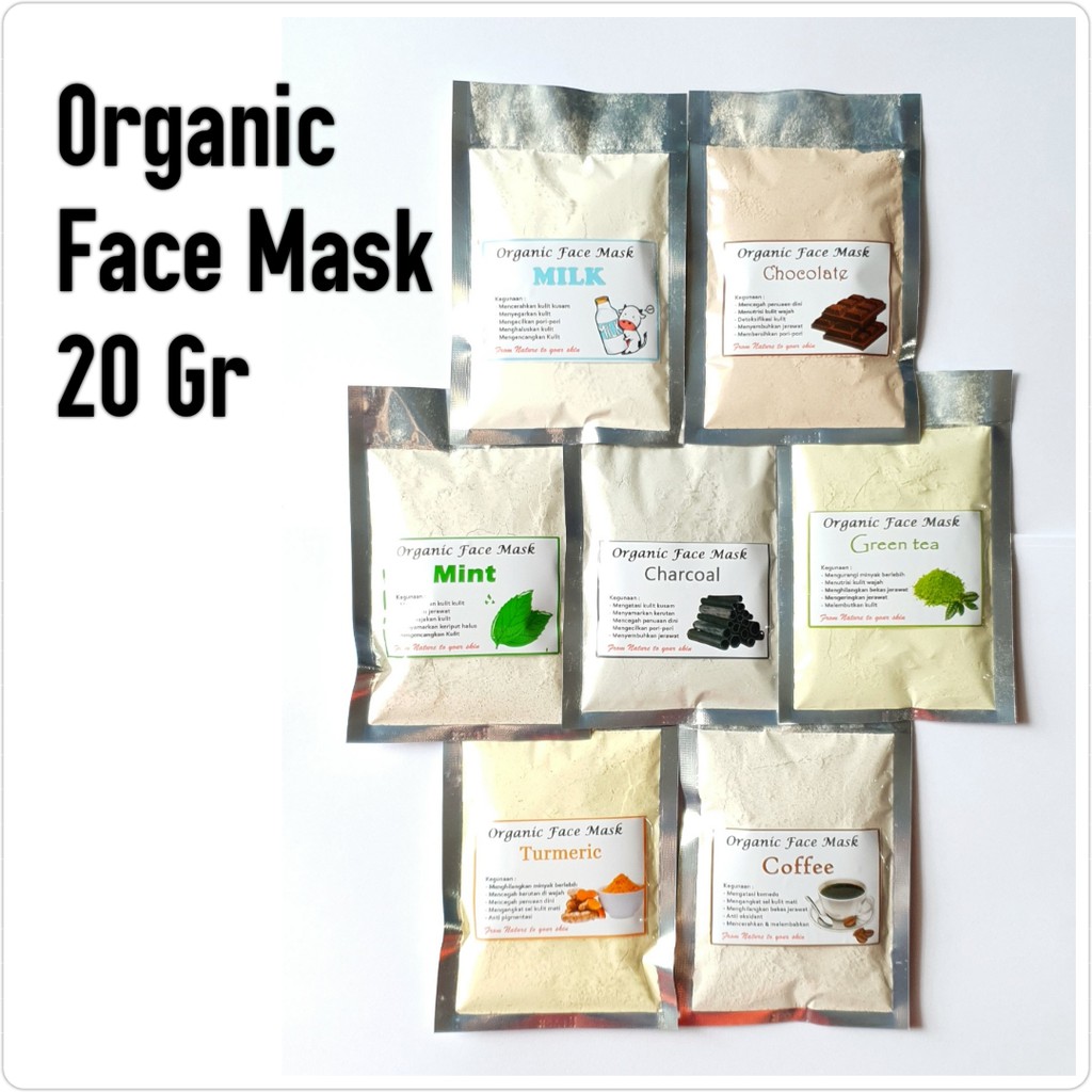 Download Masker Bubuk Organik 20 Gr Organic Face Mask 20 Gr Shopee Indonesia PSD Mockup Templates