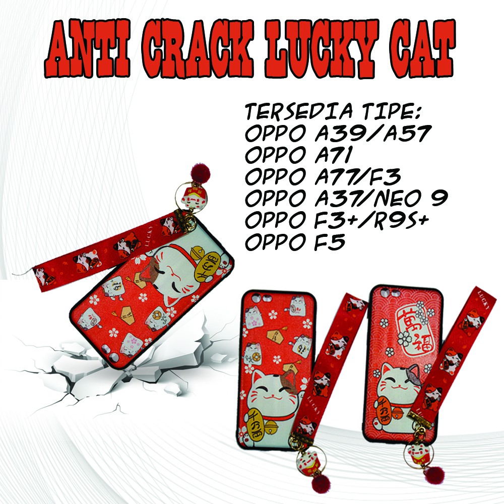 GAMBAR ACAK Anti Crack Case Casing Silikon Oppo A37 Neo 9 A39 A57 A71 A77 F3 F3+ R9S+ F5 Lucky Cat