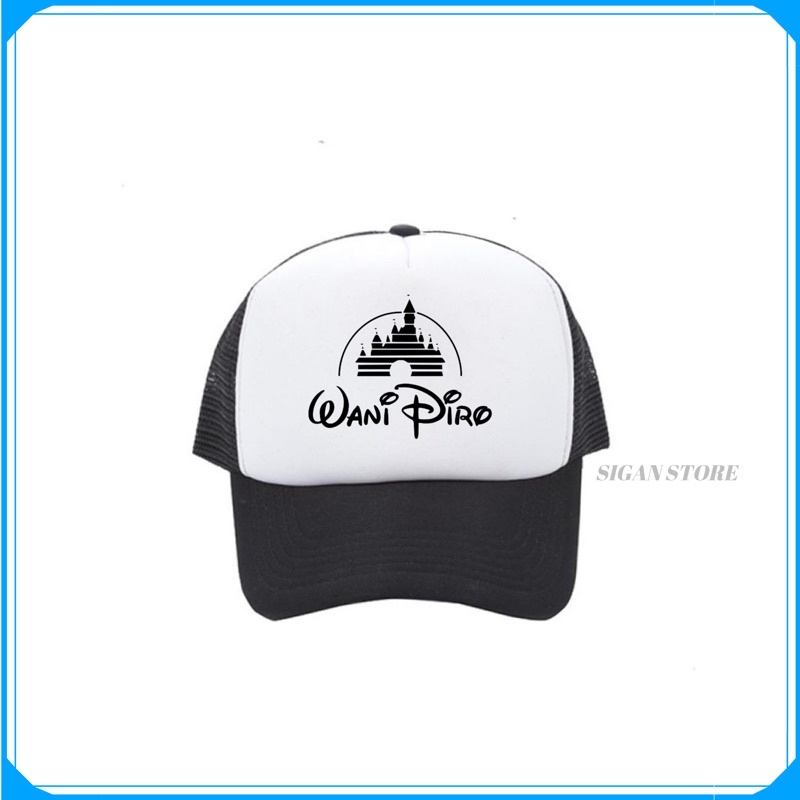 Topi Trucker Wani Piro - HITAM PUTIH