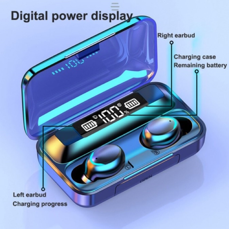 Headset F9-5 TWS Bluetooth 5.0 Rechargeable Wireless Touch Control Active Noise Reduction-1