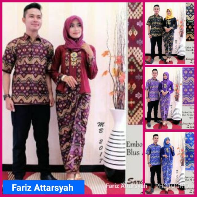 BAJU BATIK COUPLE SARIMBIT SHAKILA SERAGAM PESTA HIJAB KEBAYA WANITA KUTUBARU REMAJA KELUARGA MEWAH