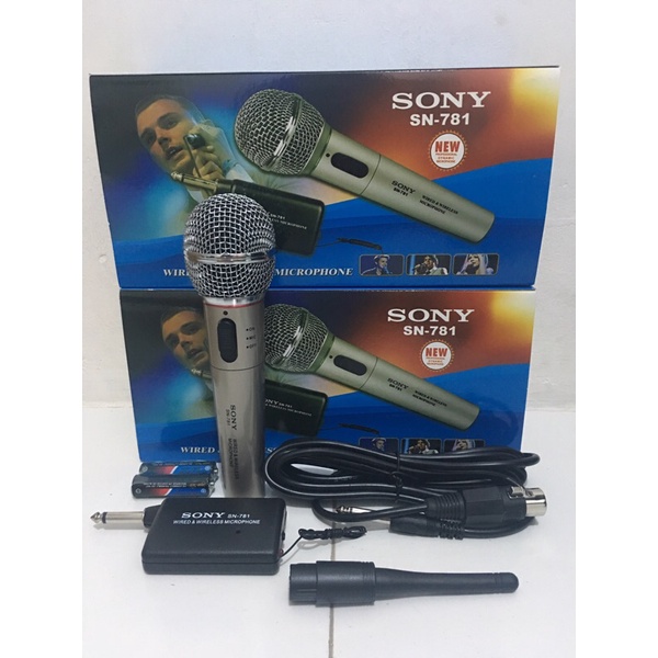Mic Sony wireless SN-781 microphone wireless plus kabel