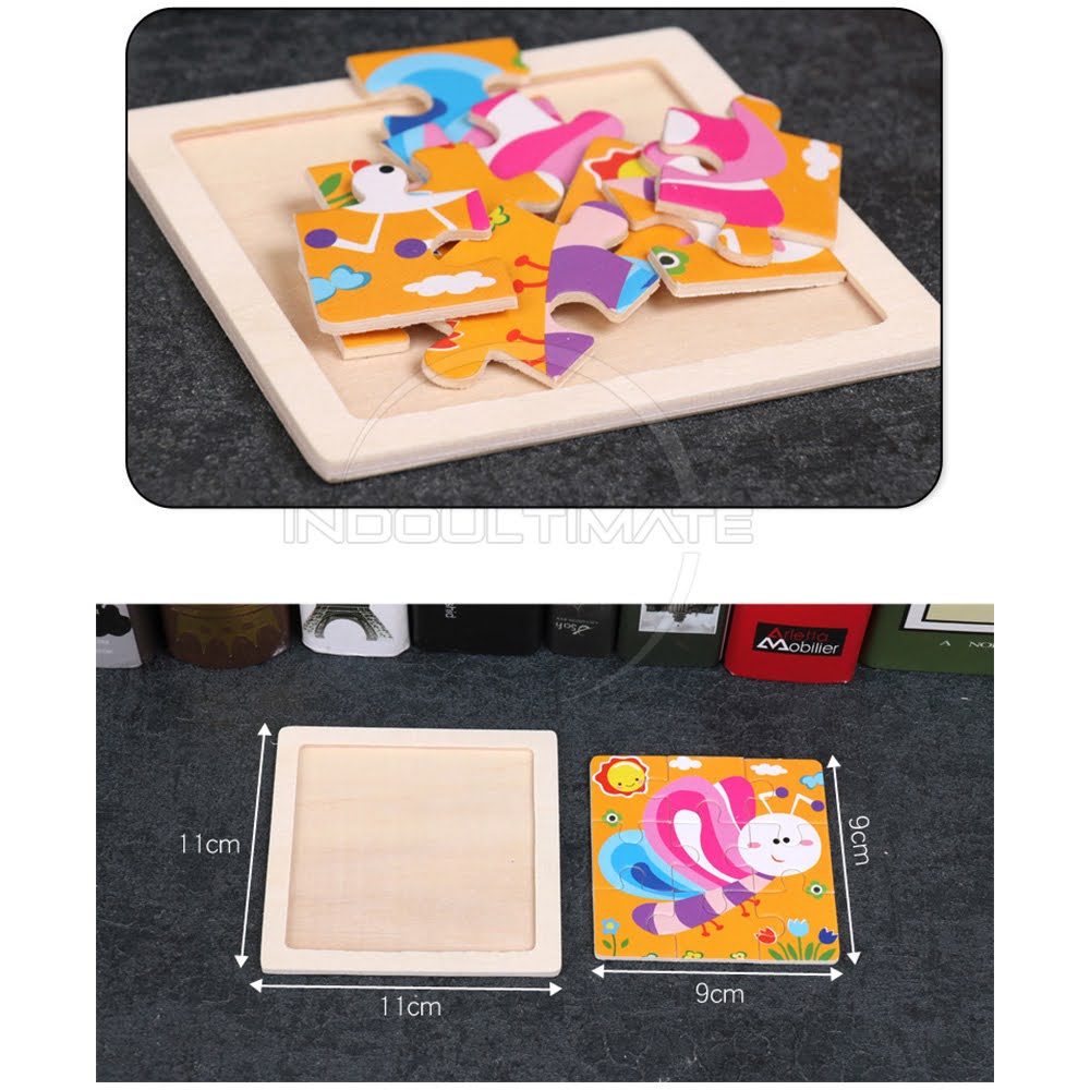 Puzzle Mainan Edukasi Anak  TO-A15 Mainan Edukatif Anak Mainan Puzzle Kayu Gambar Hewan