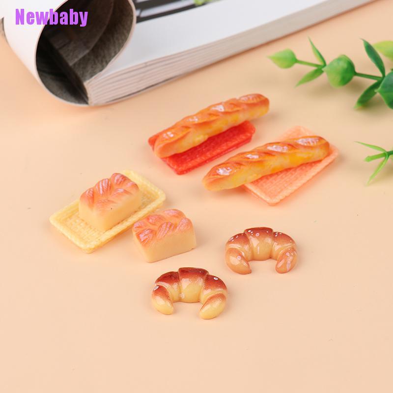 (Newbaby) 5pcs / Set Mainan Miniatur Roti Mini Untuk Dekorasi Rumah Boneka