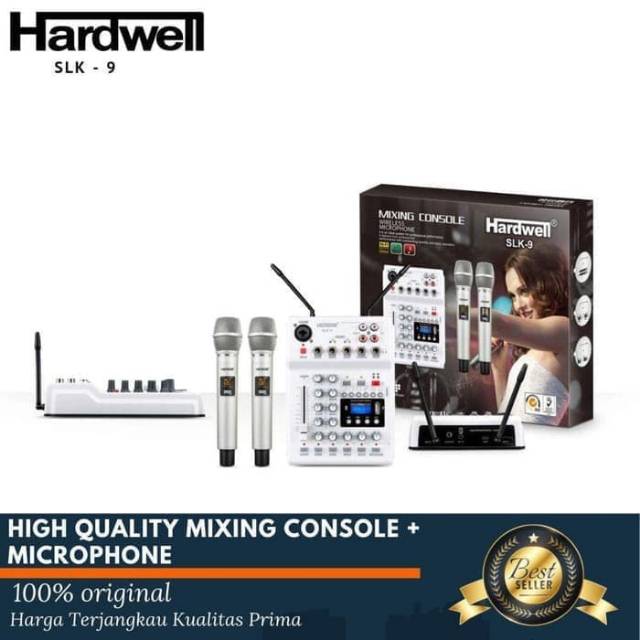 Mixer + 2 Mic Wireless Hardwell SLK-9