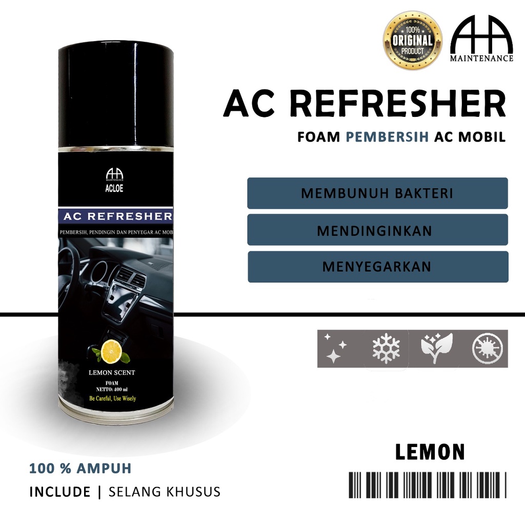 Jual AC REFRESHER ACLOE Pembersih Penyejuk AC Mobil Pengharum AC 400ml