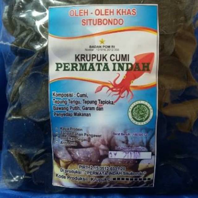 

Krupuk ikan cumi mentah