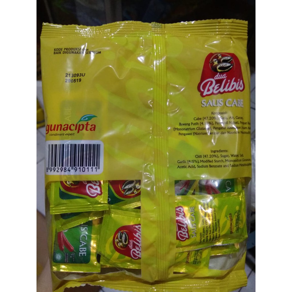 SAUS CABE DUA BELIBIS SACHET 1 PAK ISI 24 X 9 GR