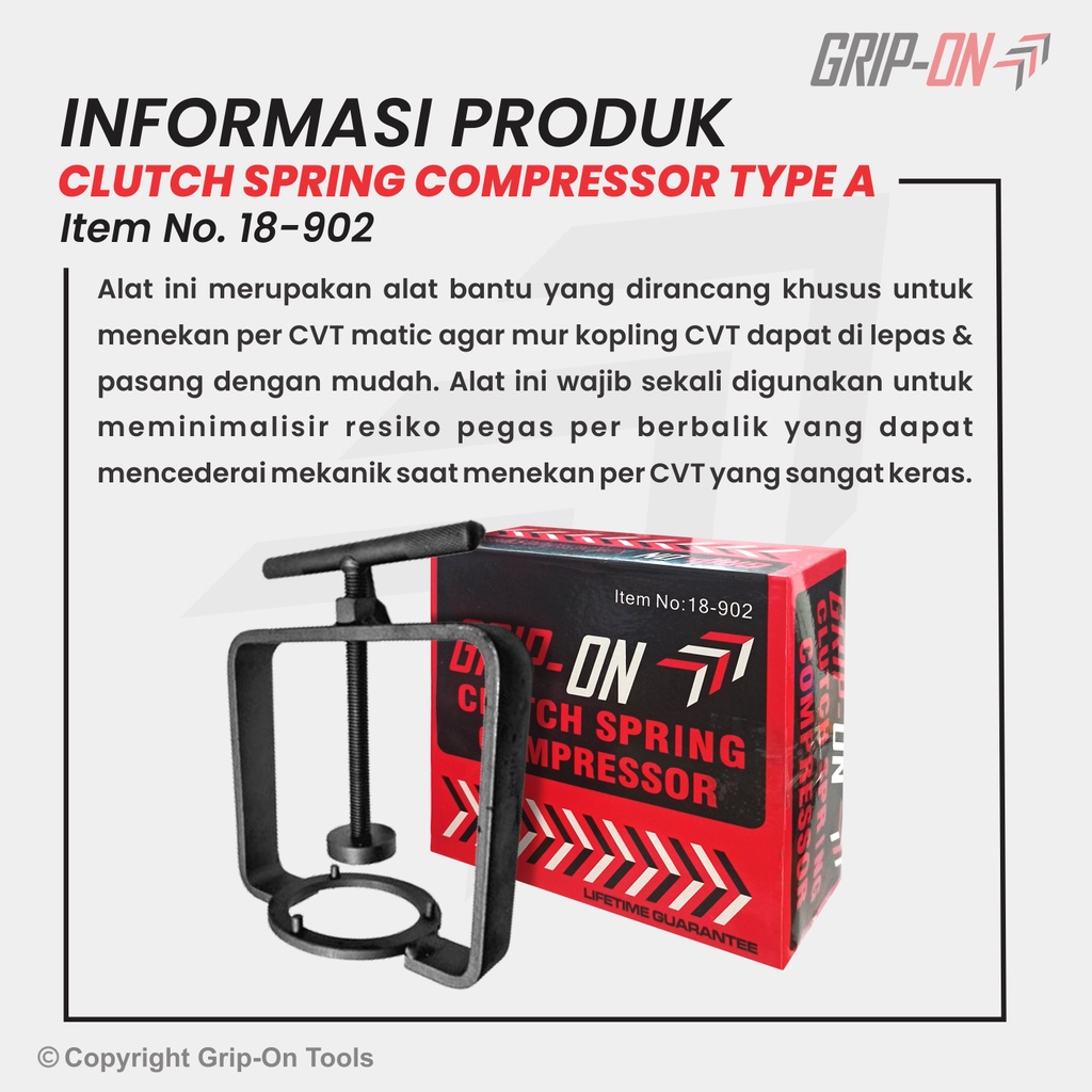 Grip-On Treker Per Cvt (Type A) - Clutch Spring Compressor  Type A - Cabut Pasang Per Cvt Motor