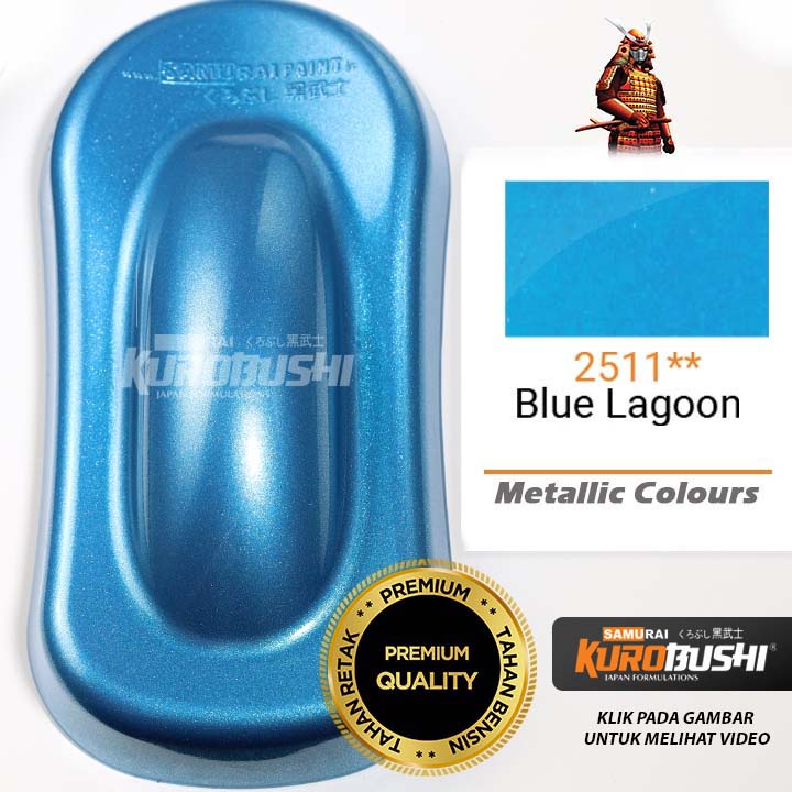 Samurai Paint Kurobushi Metallic Colours Cat Semprot Pilox Pilok 2511** Blue Lagoon / Biru Metalik (400ml)