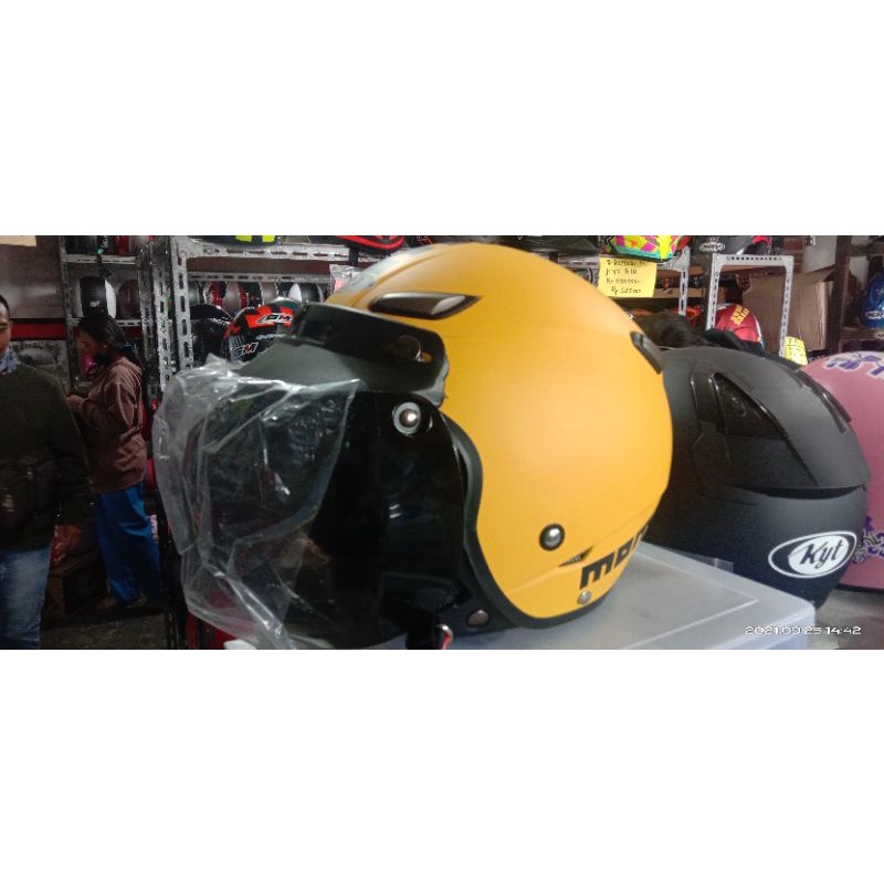 HELM MOMO JPN KAWAI Yellow doff / kuning dop (PANIPI MOTOR)