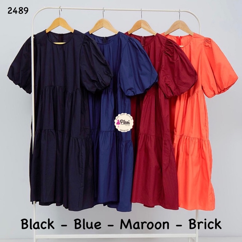 dress korea / vintage dress /  casual dress katun / dress busui wanita / dress lengan balon