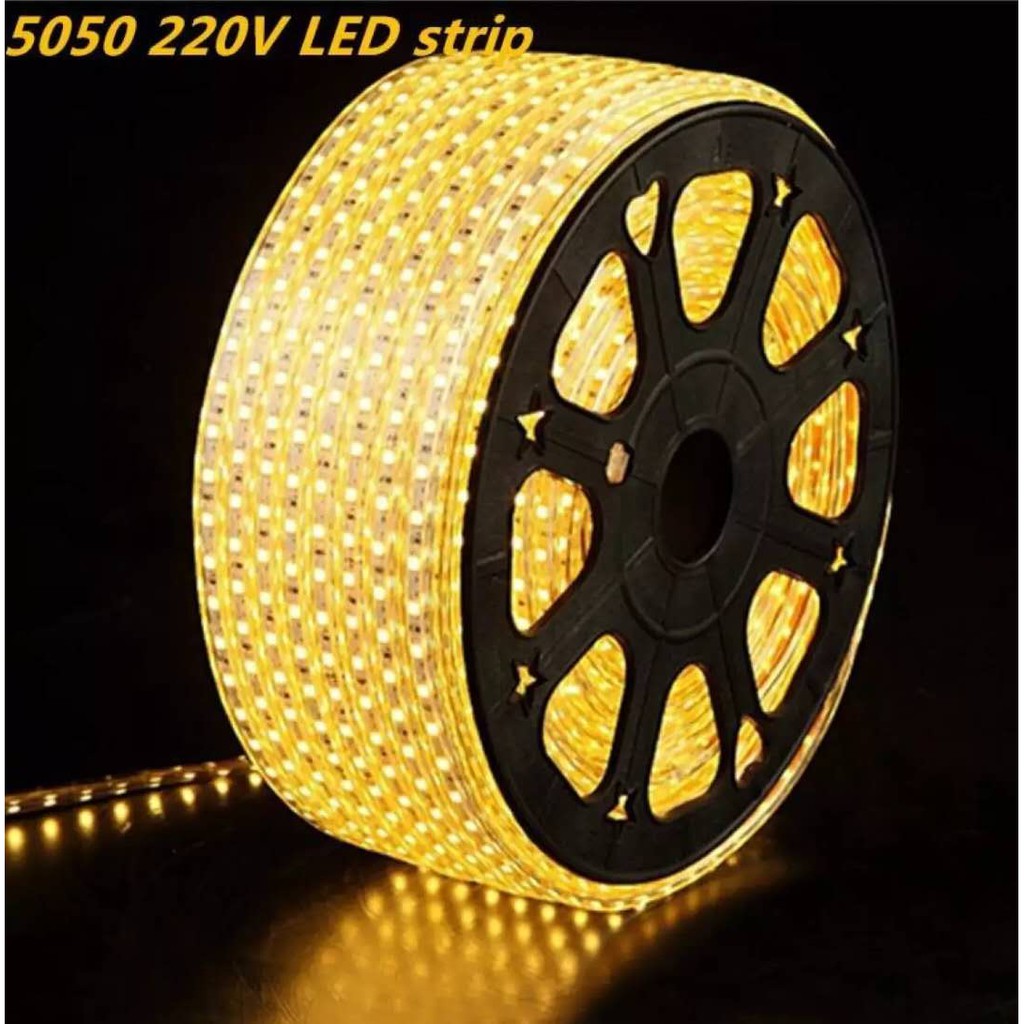 LAMPU LED STRIP SELANG 5050 SMD AC 220V (1M-100M)OUTDOOR AND INDOOR