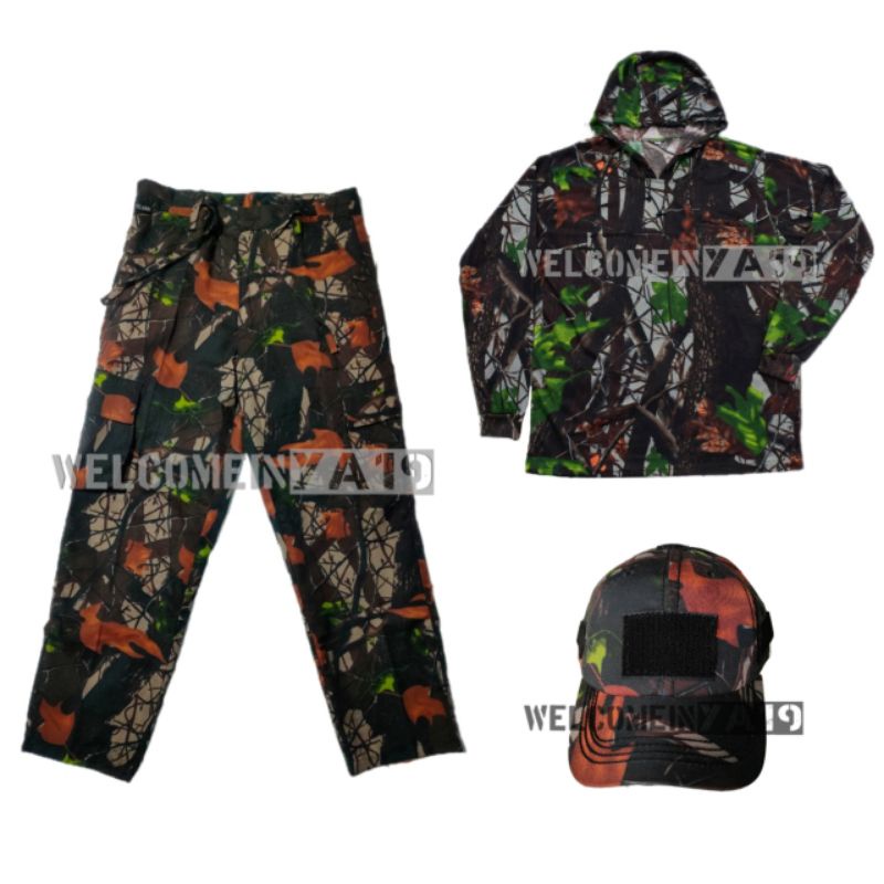 COD Paket Hemat Hoodie Celana Panjang Topi Camouflage Perbakin / Satu Set Hemat Camo Perbakin