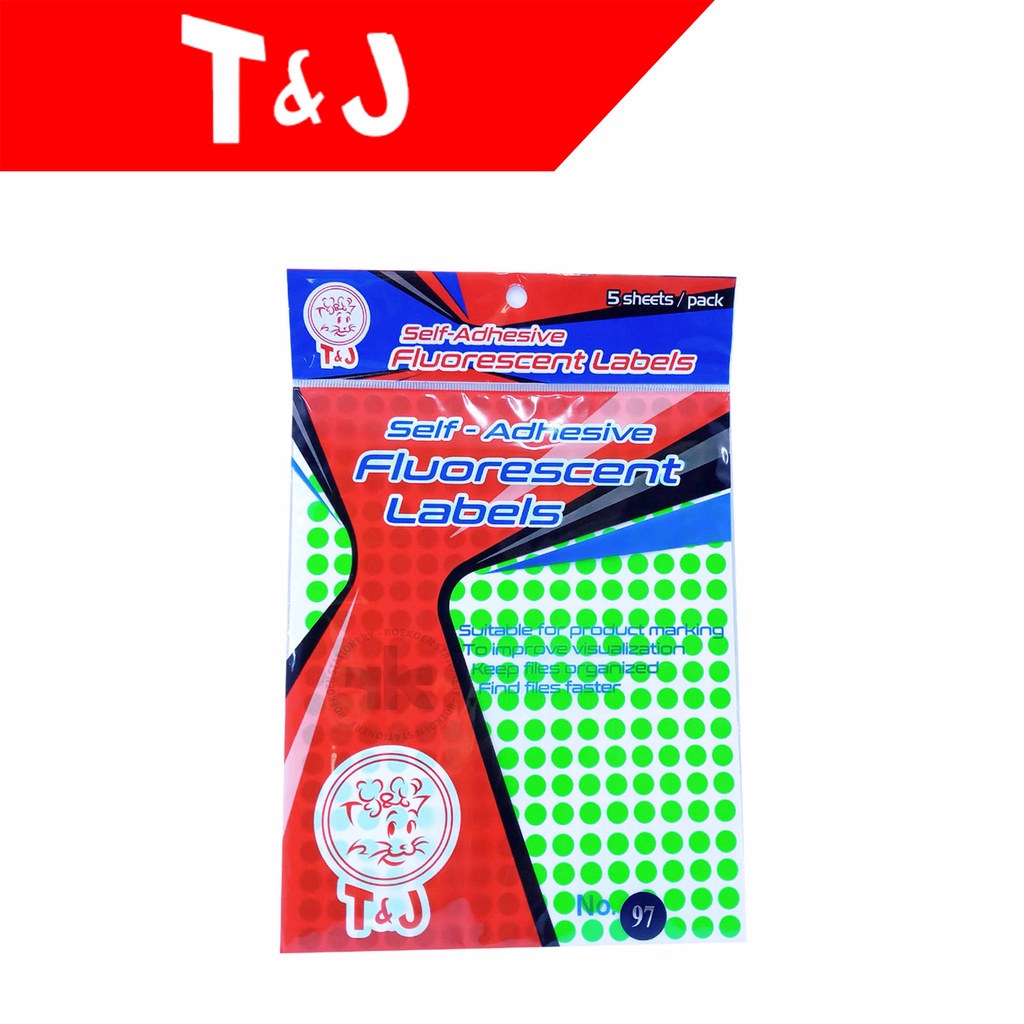 

Tom & Jerry TJ Label 97 Bulat D8mm Label Bulat T&J Warna Flourescent
