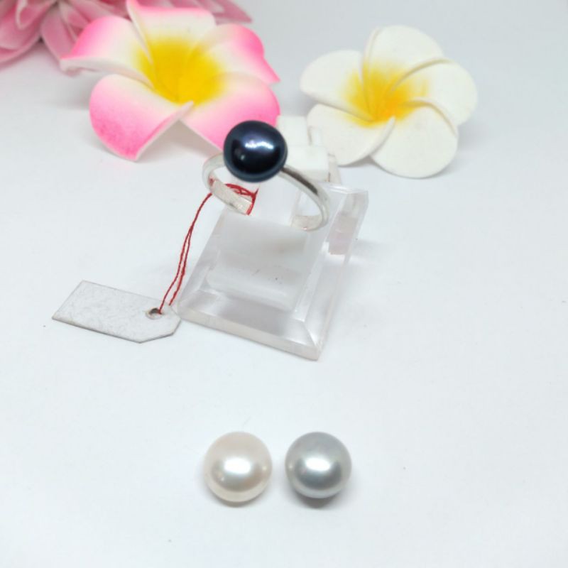 Cincin perak 925 berat 1,8 sampai 2 gram mutiara air tawar