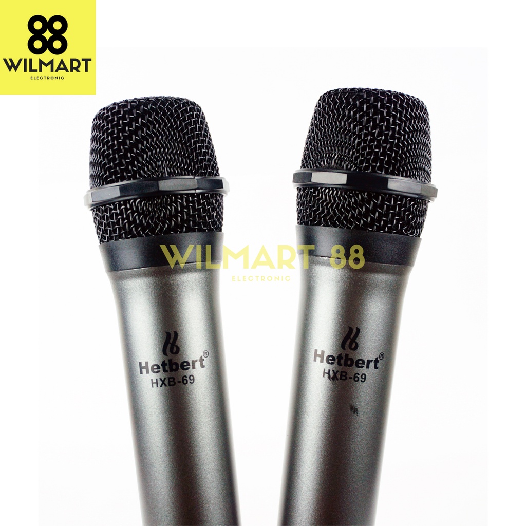 [✅COD] Mic Wireless UHF Hetbert HXB-69 Microphone Genggam 2 Buah HXB - 69 Original