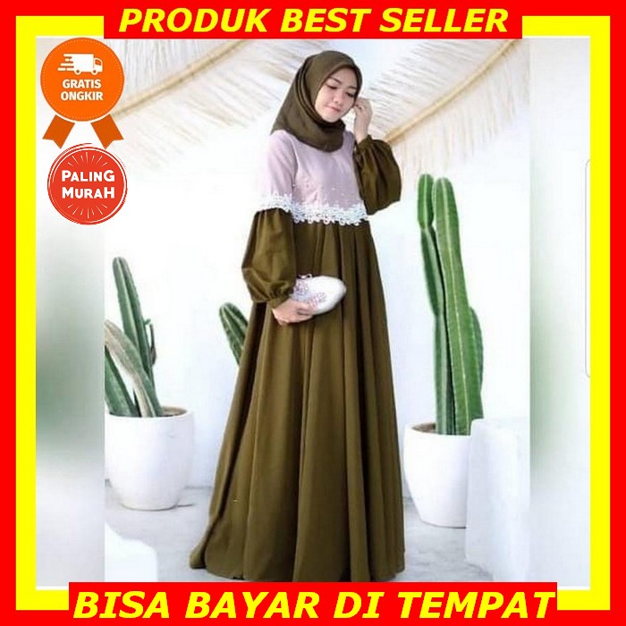 Bella Maxi Bo Bahan Shakila Mix Tile Polka Dapat Gamis Busui Friendly Gamis Wanita Terbaru 2022 Dres