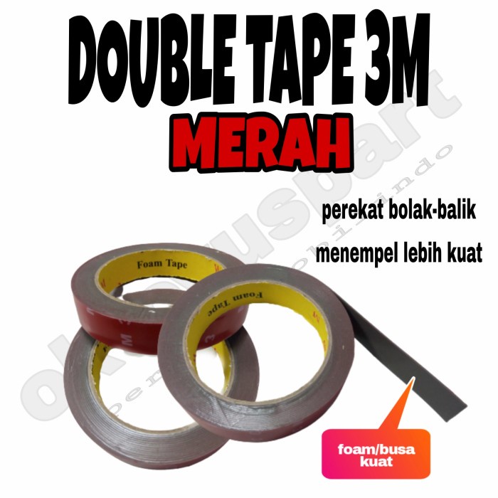 

Mudah Double Tape/Perekat Bolak-Balik 3M (Merah) Bagus