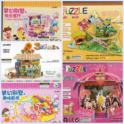 [ORGM] BEST SELLER !!!! Mainan Edukasi DIY Puzzle 3d Bahan Karton Busa Part 3