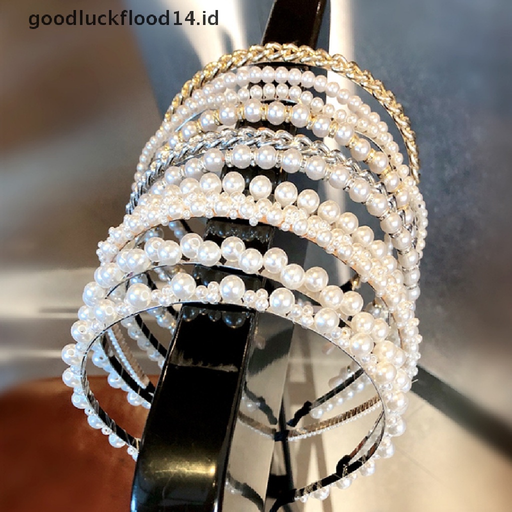 [OOID] Punk Women Pearls Simple Hairbands Sweet Headband Hair Hoops Holder Head Band ID