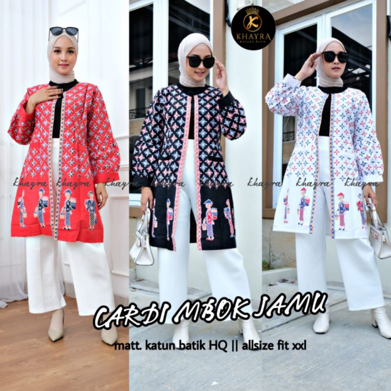 LONG CARDI BATIK OUTER BATIK WANITA | MOTIF MBOK JAMU