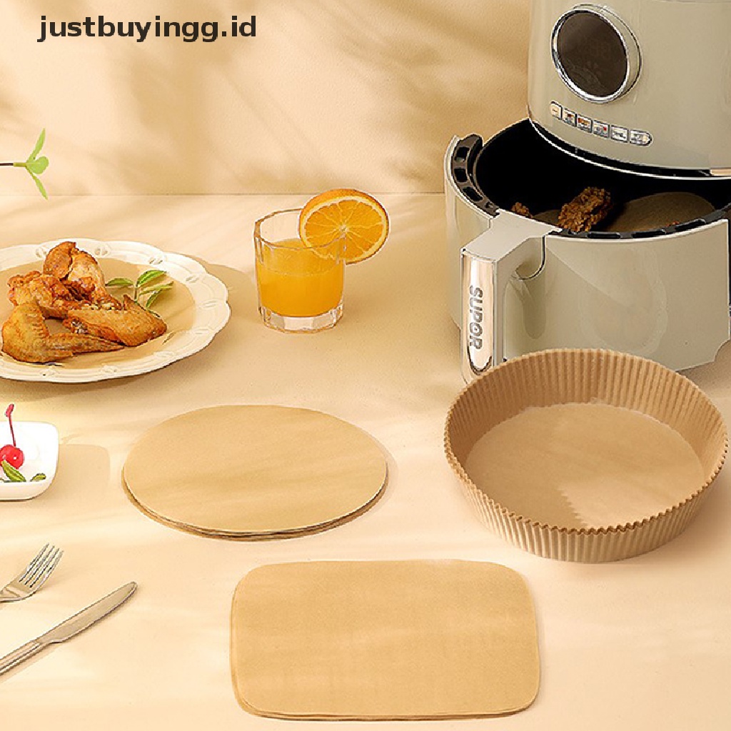 (Justbuyingg.Id) 20 / 50 / 100pcs Kertas Alas Air Fryer Anti Lengket Sekali Pakai