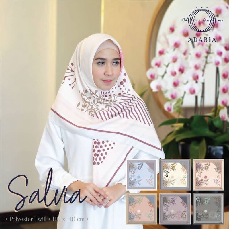 Hijab segiempat Salvia motif 01