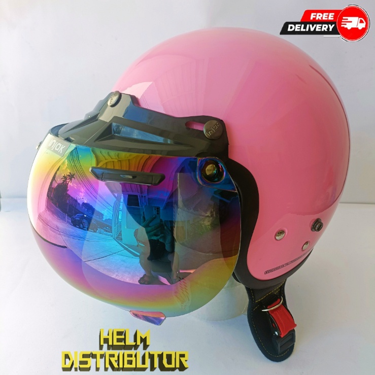 HELM BOGO RETRO KUALITAS PREMIUM KACA CEMBUNG FULL LEHER SNI DEWASA PRIA WANITA (COD)