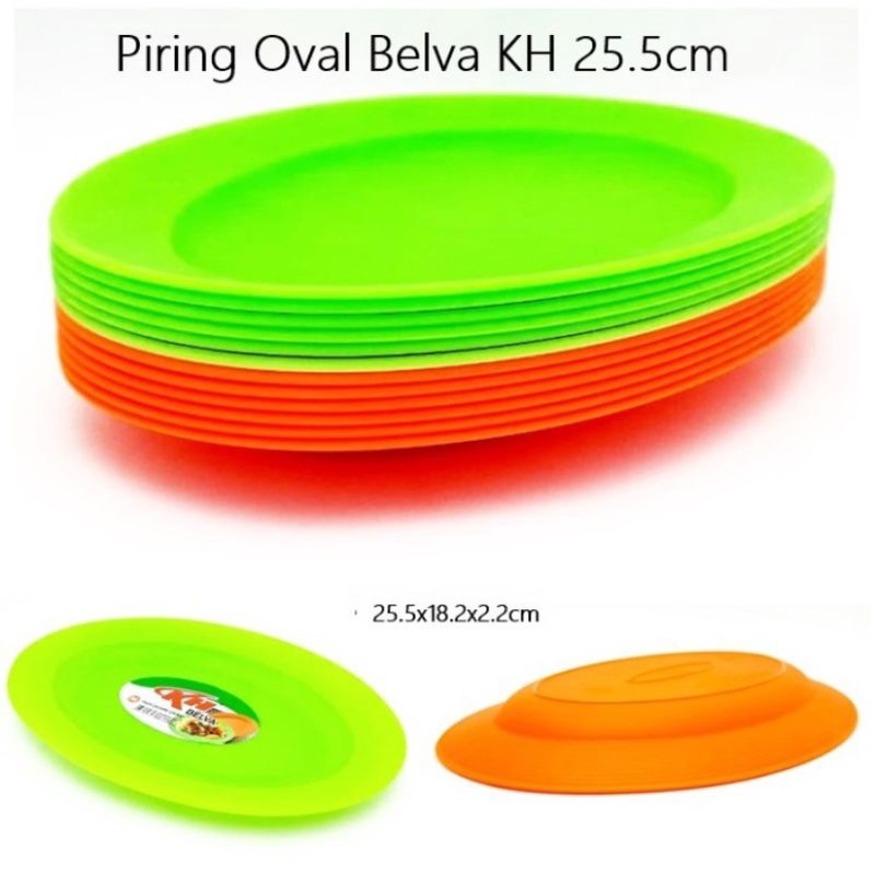 Piring Oval Plastik KH BELVA  Oval Plastic Plate Ukuran M