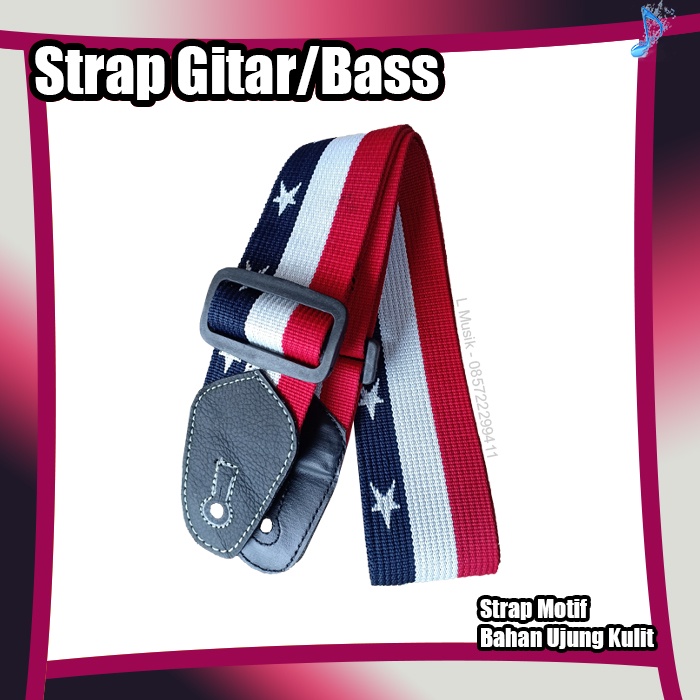 STRAP GITAR BASS MOTIF PREMIUM