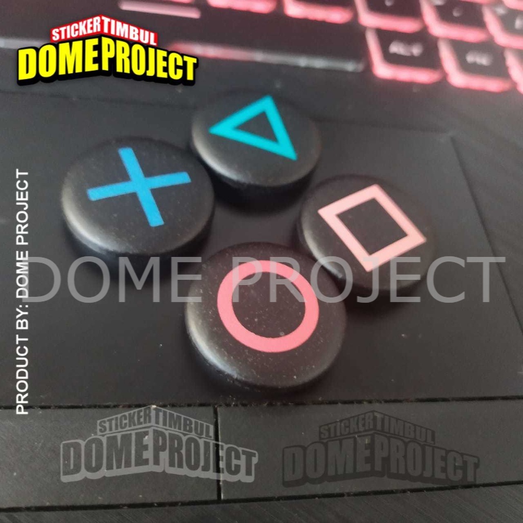 PLAYSTATION BUTTON 1SET ISI 4PCS PIN PENITI 25MM BUTTON PIN AKSESORIES ROMPI AKSESORIES TAS