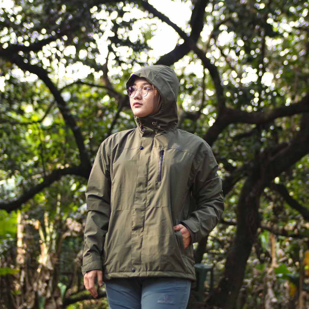 Greenforest Bunaken Jaket Gunung Waterproof Inner Polar Pria dan Wanita-Olive