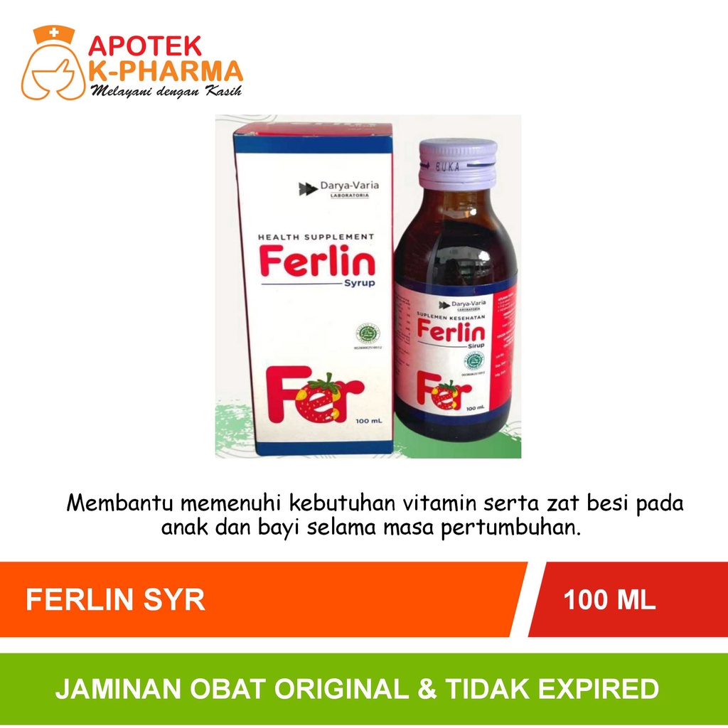 Jual Ferlin Sirup Isi 100ml Obat Original Medifarma Shopee Indonesia