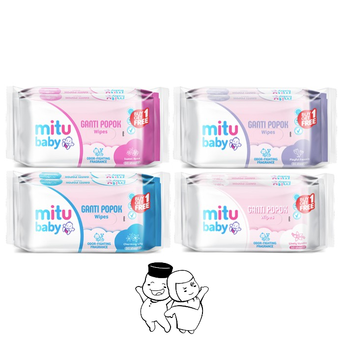 Mitu Baby Wipes Ganti Popok Isi 50 Lembar / Mitu Tisu Basah (harga per 1 tisu)