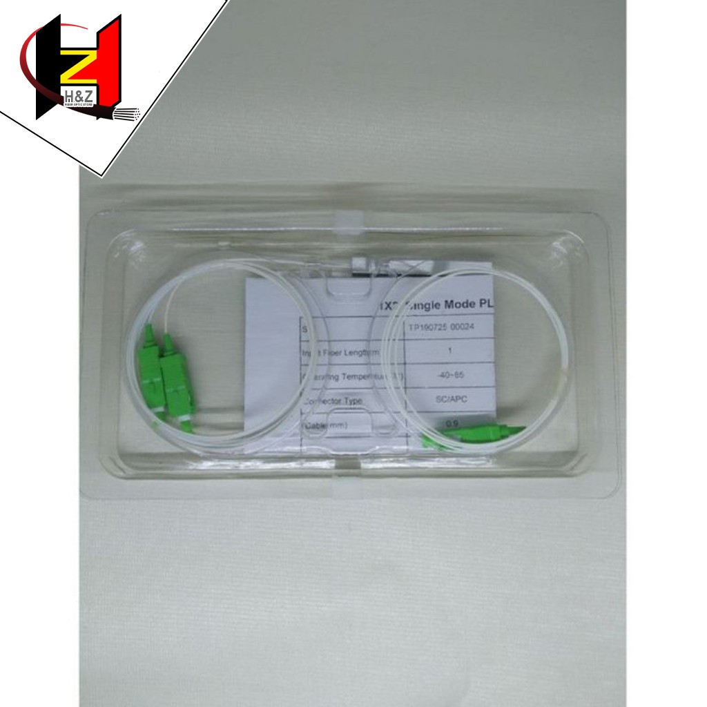 PLC Splitter 1:2 SC APC / Passive Splitter 1 2 SC APC Fiber Optik FTTH