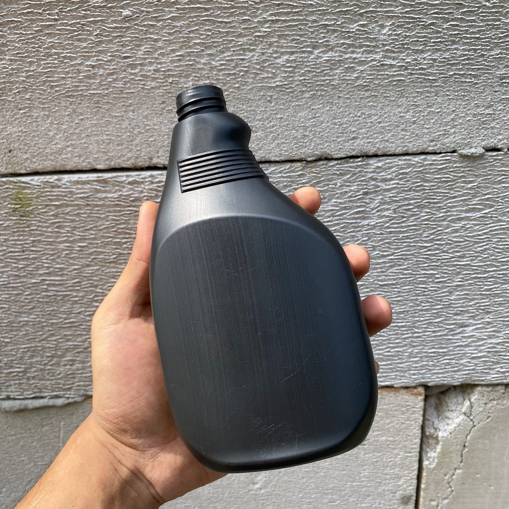 BOTOL HDPE 500ML GEPENG HITAM NECK 28 (BOTOL SAJA)