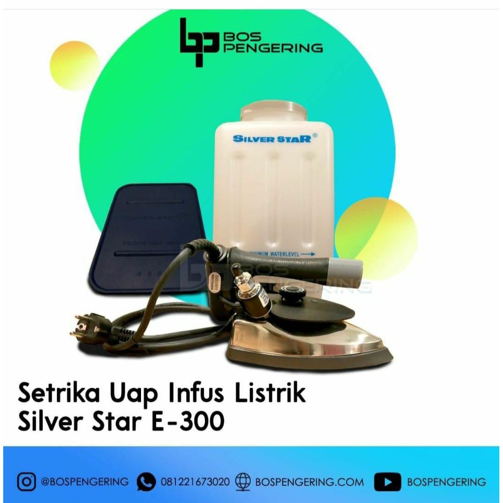 Setrika Uap Listrik Infus Merk Silver Star E-300 Electric Steam Iron