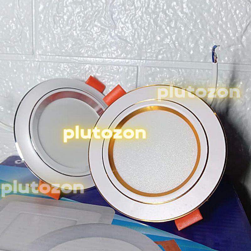 Lampu plafon Lampu Downlight 3 warna list silver