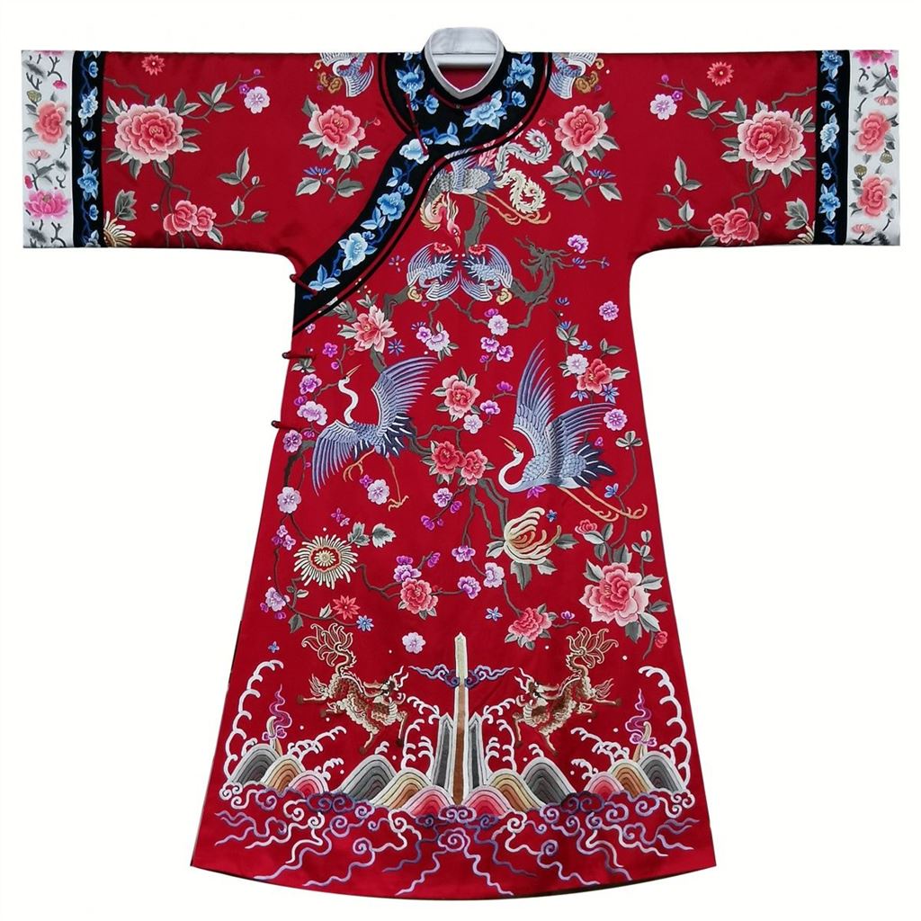 2022 spring new reprint late Qing red buckle placket high-end imitation embroidered improved cloak c