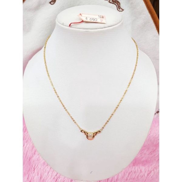 KL552JM99JM kalung model vensy variasi liontin permata putih fashion wanita gold berat 3.050 kadar 7