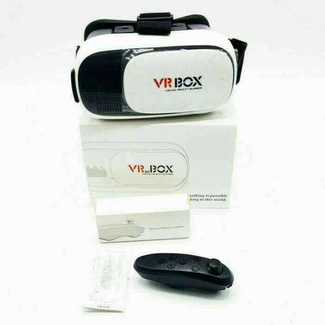 VR / Virtual reality Box 2.0 kacamata 3D + Remote Bluetooth