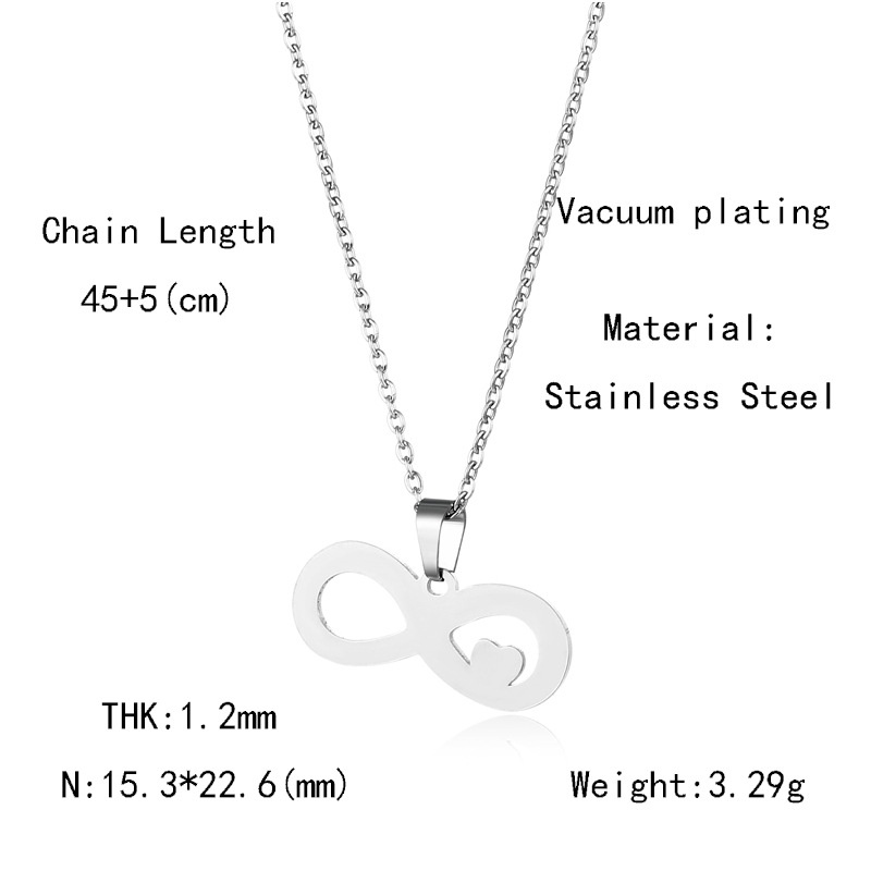 Fashion merek fashion gaya Korea retro titanium steel kalung wanita pribadi Hip Hop Street 8-kata be