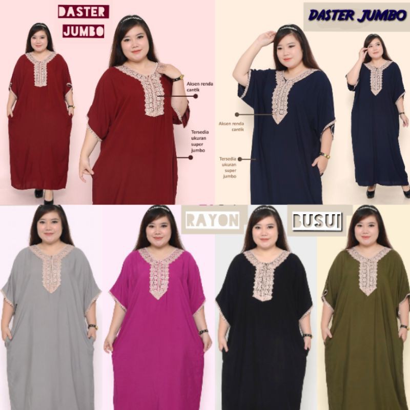 Daster Arab Homey Dress Jumbo Busui Resleting Rayon Premium Baju Hamil LD 120 130 140 150